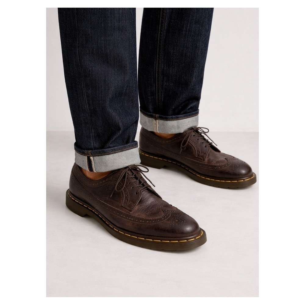 Dr. Martens 3989/59 Made in England Brown Leather Brogue Shoes UK 7 US M 8 W 9